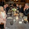 Sara Netanyahu sits across from Lebanese banker Antoun Sehnaoui at a memorial dinner for late US Senator Lindsey Graham (R-SC) in Washington, DC, US, July 27, 2026. 