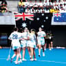 ISRAEL WOMEN'S lacrosse team celebrates after beating Australia to advance to the World Championship semifinals in Japan.