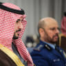 Saudi Minister of Defense Khalid bin Salman attends a meeting with US Secretary of Defense Pete Hegseth at the Pentagon on February 24, 2025 in Arlington, Virginia.