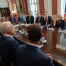 Prime Minister Benjamin Netanyahu and his wife, Sara Netanyahu meeting with Evangelical community leaders in Washington DC