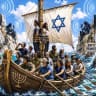 An AI-generated political cartoon depicting a pastiche of the episode of the sirens from The Odyssey.