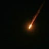 A projectile fired from Iran toward Israel is intercepted over Amman on June 13, 2025. Iran fired a barrage of ballistic missiles at Israel in a counter-strike in the evening on June 13.