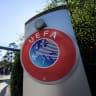 A picture taken on April 20, 2018 shows the House of European Football, the UEFA headquarters in Nyon, where the French football club Paris Saint-Germain (PSG) had a hearing on UEFA Financial Fair Play Regulations.