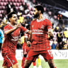 HAPOEL BEERSHEBA players celebrate after defeating Vikingur 2-0 to book a place in the UEFA Champions League third qualifying round and secure European league-stage soccer for the 2026/27 season.