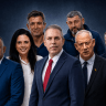 Photo illustration | Potential center-right political players Dedi Simchi, Ayelet Shaked, Yoaz Hendel, Gilad Erdan, Ofer Winter, Benny Gantz and Yuli Edelstein.