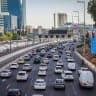 Traffic congestion on the Ayalon Highway in Tel Aviv following a protest against the jailing of yeshiva students who failed to comply with an army recruitment order, June 11, 2026.