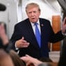 US President Donald Trump speaks to the media aboard Air Force One en route to Joint Base Andrews, in Maryland, US, August 2, 2026. 