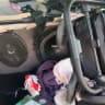 Pictured: The inside of a vehicle searched by Border Police, who discovered an illegal resident hiding inside a speaker. 