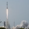 A SpaceX Falcon 9 rocket carrying Northrop Grumman's Mission Robotic Vehicle (MRV) and Mission Extension Pods (MEPs) launches from Space Force Station's Launch Complex 40 in Cape Canaveral, Florida, on July 21, 2026. 