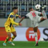 BEN LEDERMAN (left) – pictured during UEFA Europa League action with Maccabi Tel Aviv last season.