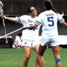 ISRAEL'S PLAYERS celebrate after defeating the Haudenosaunee 7-4 to capture the country’s first-ever medal at the Women’s Field Lacrosse World Championship in Tokyo. 