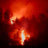 Flames and smoke rise during a wildfire near Montfort-sur-Argens, near Correns, in the Var department, as drought conditions worsen following a heatwave and water shortages across much of France, August 1, 2026. 