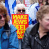 People attend a rally of Jewish community groups, including Campaign Against Antisemitism and Stop the Hate UK, calling for action to "extinguish antisemitism", outside Downing Street in London, Britain, May 10, 2026. 