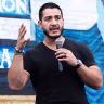 Democratic Senate candidate Abdul El-Sayed speaks in Detroit after a radio appearance on Dr. Horace Sheffield's GOTV Community Rally on August 01, 2026. 