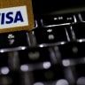 A Visa credit card is seen on a computer keyboard in this picture illustration taken September 6, 2017.
