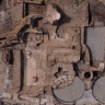 Aerial footage of ancient bathing complex found at Tell Nasser archaeological site, August 7, 2026.