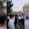 Haredi protesters gather to demand the release of a draft dodger, Ahisamach, August 9, 2026.