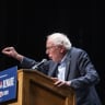 US Senator Bernie Sanders (I-VT) speaks at The People V. The Powerful rally at the Detroit Opera House on July 18, 2026 in Detroit, Michigan. Sanders, US Representative Alexandria Ocasio-Cortez (D-NY) and others joined El-Sayed to rally the crowds. 