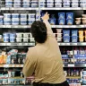 Dairy products in a supermarket