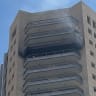 A fire inside a building in downtown Jerusalem. August 12, 2026.