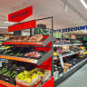 Fruit and vegetable aisle in a Paris supermarket, featuring black crates filled with fresh produce such as bananas, cucumbers, and tomatoes, in Paris, France, on July 25, 2026; Illustrative.