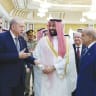 (From L) TURKISH PRESIDENT Recep Tayyip Erdogan, Saudi Crown Prince Mohammed bin Salman, and Pakistan’s Prime Minister Shehbaz Sharif chat after signing a joint defense agreement in Mecca, Saudi Arabia, Aug. 7.