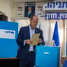 Nir Barkat, Minister of Economy and Industry casts his vote at a polling station during the Likud party’s internal elections in Jerusalem, July 27, 2026.