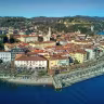 An undated drone photo of Arona, Italy. 