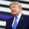 US President Donald Trump arrives to deliver remarks at the David S. Mack Center for Training and Intelligence on August 14, 2026 in Garden City, New York. 