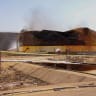 A fuel tank after fire was extinguished at the Zawiya oil complex following drone strikes, in Zawiya, Libya, August 12, 2026.