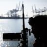 Israeli Navy Force soldiers operate on Navy vessels off the coast of of the southern Israeli city of Ashdod.