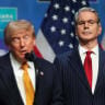US Treasury Secretary Scott Bessent stands behind U.S. President Donald Trump who speaks to the media on the day of a NATO leaders' summit in Ankara, Turkey, July 8, 2026.