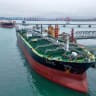 An Oil tanker named Yu fu Zuo unload imported crude oil at the crude oil terminal of in Qingdao port, in China's eastern Shandong province on July 16, 2026.