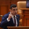 AUR leader George Simion delivers a speech during a vote of no confidence for the government, in Bucharest, Romania, on May 5, 2026.