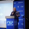 Gadi Eisenkot, Yashar leader, speaks at meeting about plan to make aliyah and absorption easier.