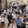 Tourists in Jerusalem.