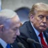 Prime Minister Benjamin Netanyahu speaks during a special plenum session in honor of US President Donald Trump at the Knesset, in Jerusalem, October 13, 2025