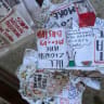 Hundreds of stickers found at the capus.
