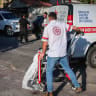 Police and security forces at the scene where two children were stabbed by a man in Beit Shemesh, August 17, 2026.