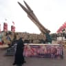 Iranian-made Zolfaghar missiles are displayed at Azadi Square in Tehran on August 2, 2026.