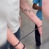 Palestinian with the number 44 drawn on his arm by IDF soldiers operating in the West Bank, August 18, 2026.
