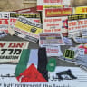 Signs and other items inciting and supporting terrorism were confiscated in Jerusalem's haredi (ultra-Orthodox) neighborhood of Mea She’arim, according to the Israel Police, August 18, 2026.