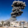  A smoke plume billows during an Israeli strike on an industrial area in Gaza City on July 12, 2026. Gaza's civil defence and hospitals said an Israeli drone strike and gunfire killed five people and injured several others on July 12. 