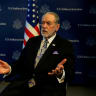 US Ambassador to Israel Mike Huckabee looks on during an interview with Reuters in Jerusalem, August 20, 2026.