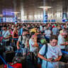 Thousands of passengers wait at Ben Gurion International Airport near Tel Aviv after a strike was announced, August 20, 2026.