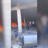 A fire in a West Bank village, allegedly started by settlers, August 21, 2026.