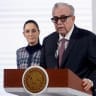 Sinaloa Governor Ruben Rocha speaks to the media during a press conference next to Mexican President Claudia Sheinbaum at the National Palace, in Mexico City, Mexico, June 26, 2025.