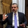 Syrian Foreign Minister Asaad al-Shaibani, speaks during an interview with Reuters in Damascus, Syria, August 22, 2026.