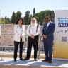 (L-R) Jonathan Pollard, MK Sharren Haskel, Roi Danino announce Pollard's addition to the Israel First party, August 23, 2026.