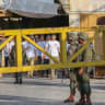 Israeli security forces guard as Jews tour the West Bank city of Hebron, August 22, 2026